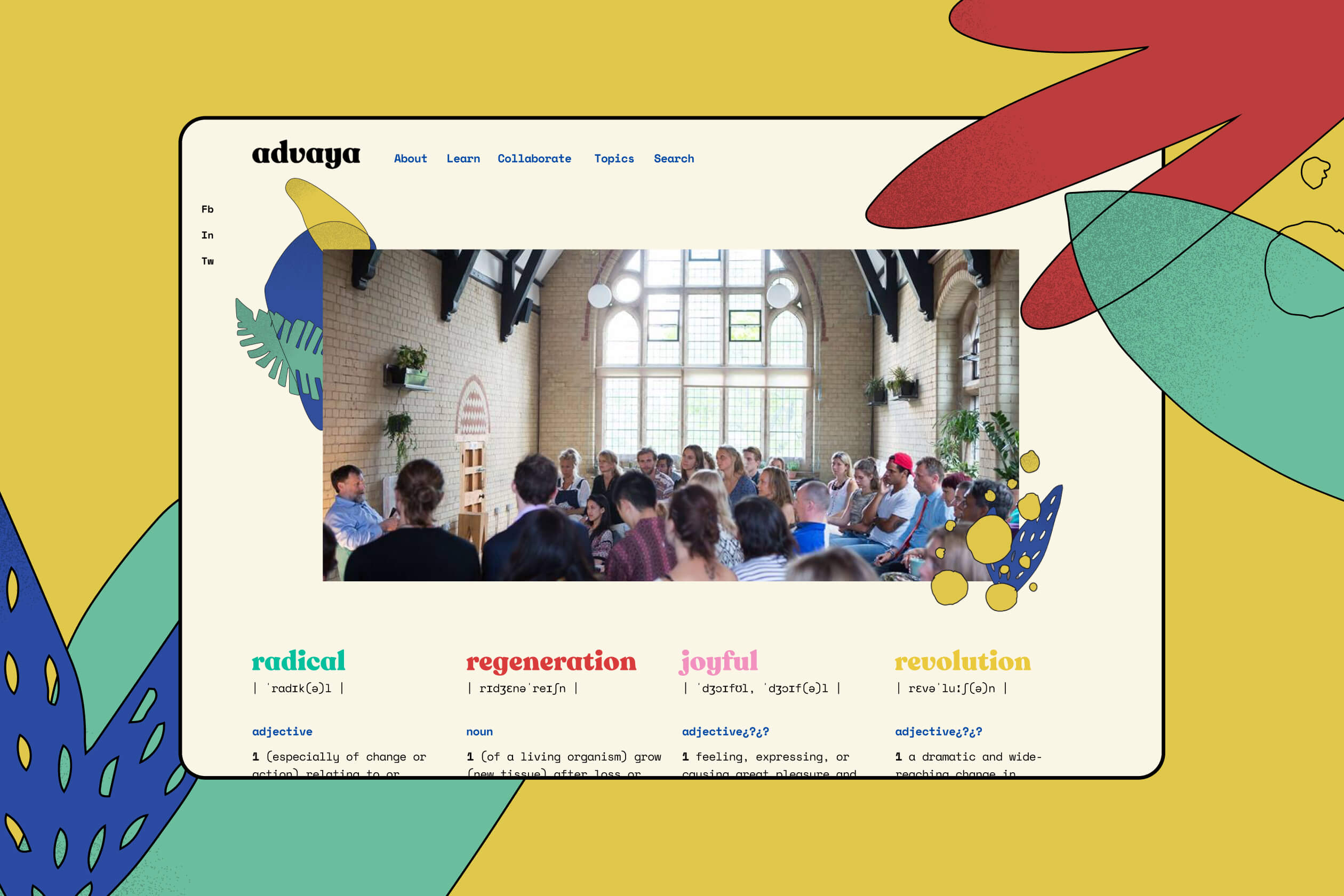 Advaya branding design UK company & web design colourful joy UI UX