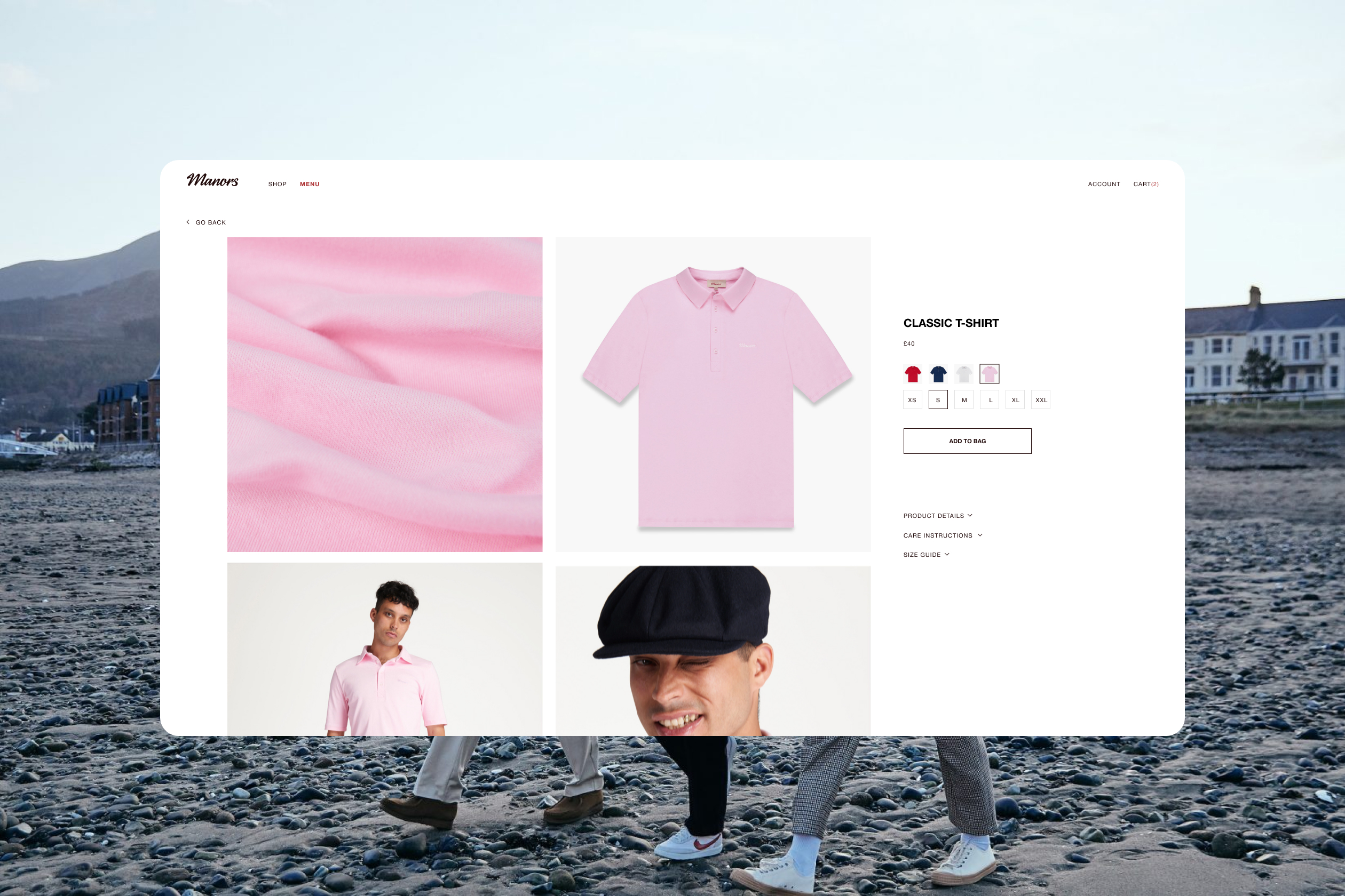 Diseño de marca y web para marca de ropa de Golf Manors UI UX Branding