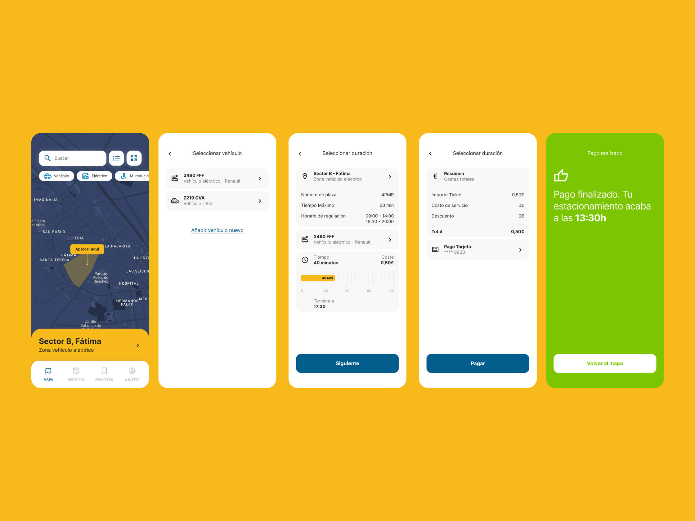 diseño ui ux app ciudad aparcamiento sistema de diseño