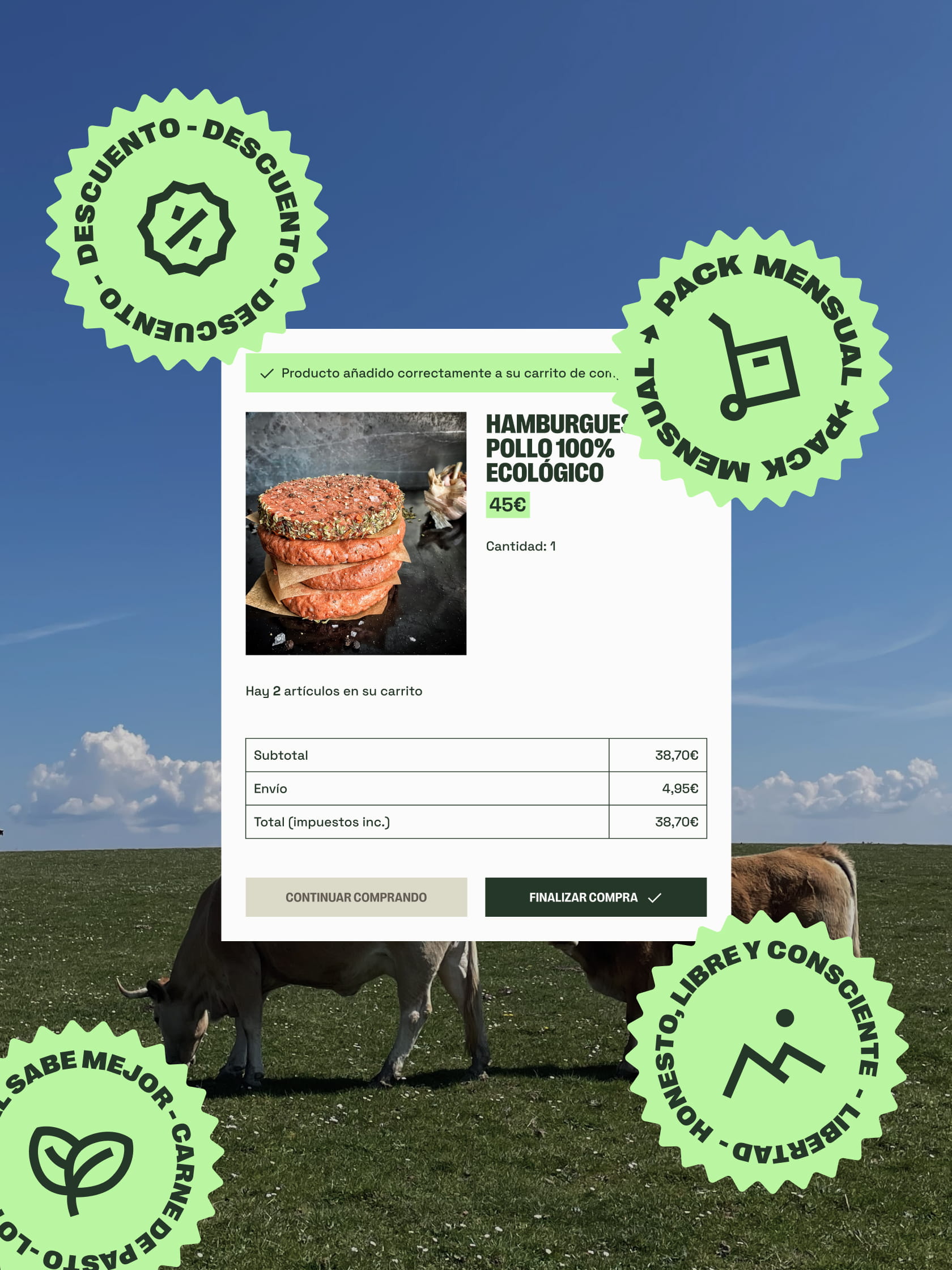Diseño de página web adaptada a dispositivos móviles para productores locales y ganadería artesanal.
